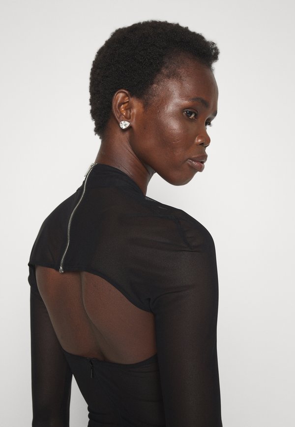 David Koma CRYSTAL BUCKLE DIAMOND CUTOUT MINI DRESS