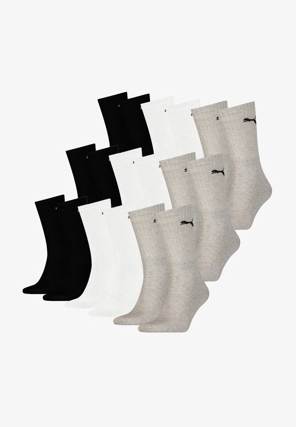 Puma 18 PACK - Sports socks - grey/white/black