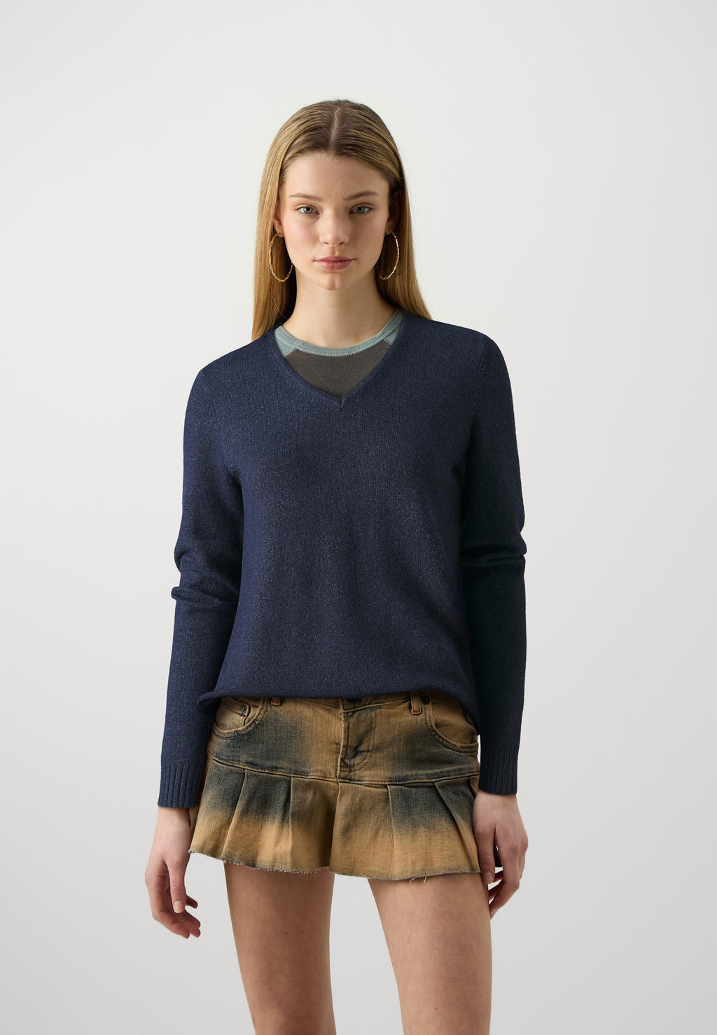 VILA VIRIL V-NECK L/S KNIT TOP - NOOS