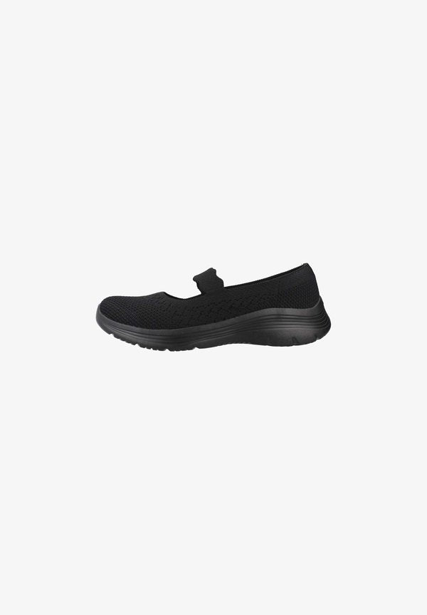 Skechers BEDFORD CHEERFUL GLOW NOIR 35 - Ankle strap ballet pumps - noir