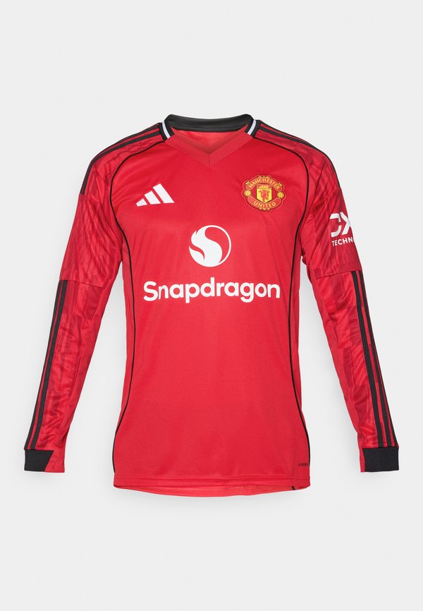 adidas Performance MANCHESTER UNITED 25/26 HOME JERSEY LONGSLEEVE - Club wear - red