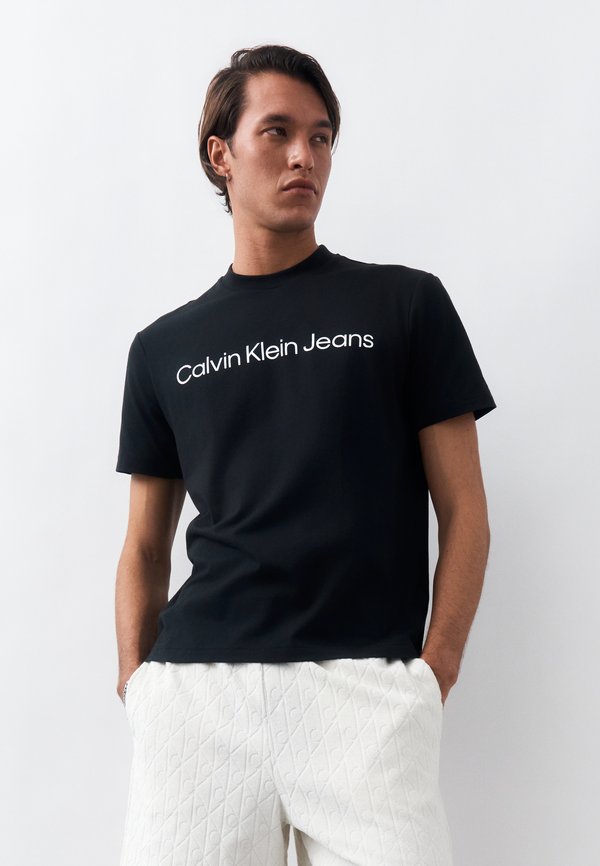 Calvin Klein Jeans REGULAR INSTITUTIONAL LOGO - Print T-shirt - black