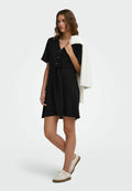 ONLY DRESS ONLMETTE SHORT DRESS - Shirt dress - black