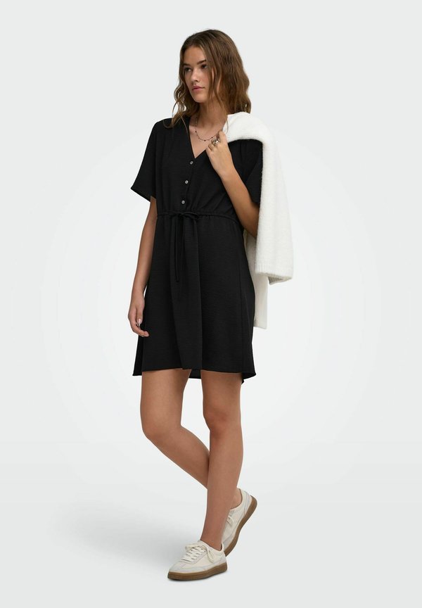 ONLY DRESS ONLMETTE SHORT DRESS - Shirt dress - black