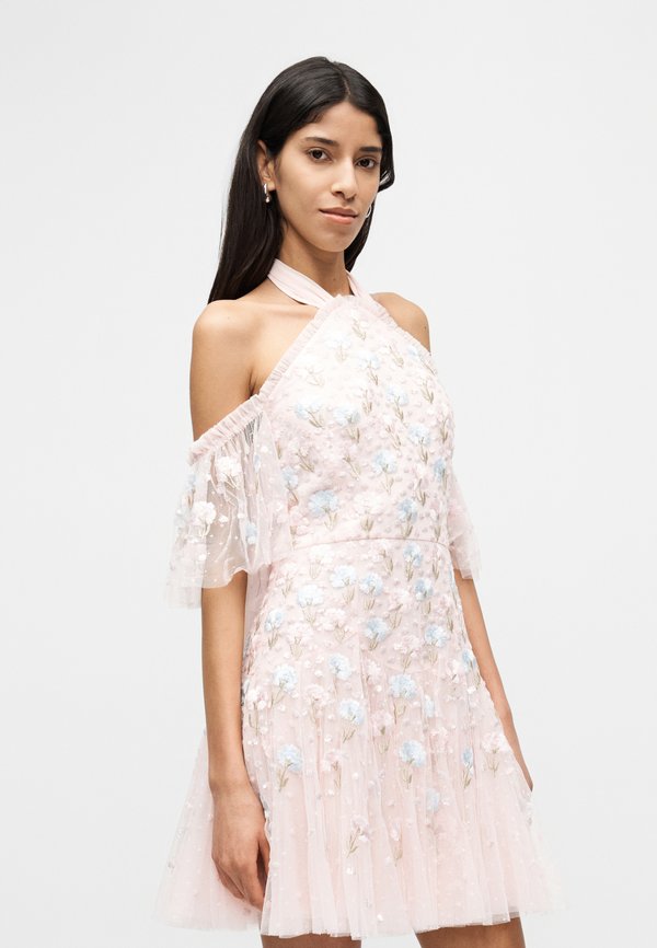 Needle & Thread DANDELION DITSY HALTER NECK MICRO MINI DRESS