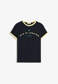 Bershka SLIM FIT WITH CONTRAST PRINT - T-SHIRT - Print T-shirt - royal blue