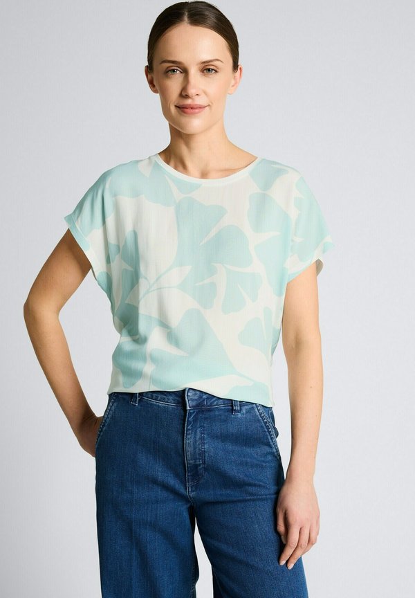 TOM TAILOR TOM TAILOR T-SHIRT T-SHIRT IM MATERIAL-MIX - Basic T-shirt - big mint ginkgo