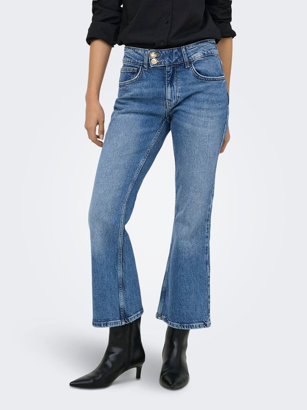 ONLY Flared fit ONLVIOLET High waist Ankle length - Bootcut jeans - medium blue denim