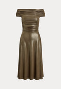 Lauren Ralph Lauren METALLIC OFF THE SHOULDER COCKTAIL DRESS