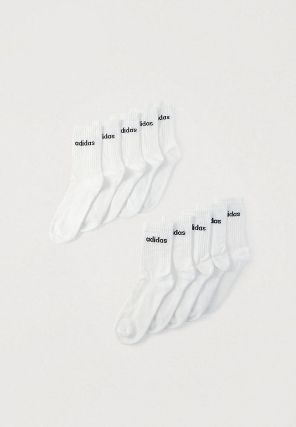 adidas Performance LINEAR CUSHIONED CREW SOCK 10 PAIR PACK - Socks - white/black