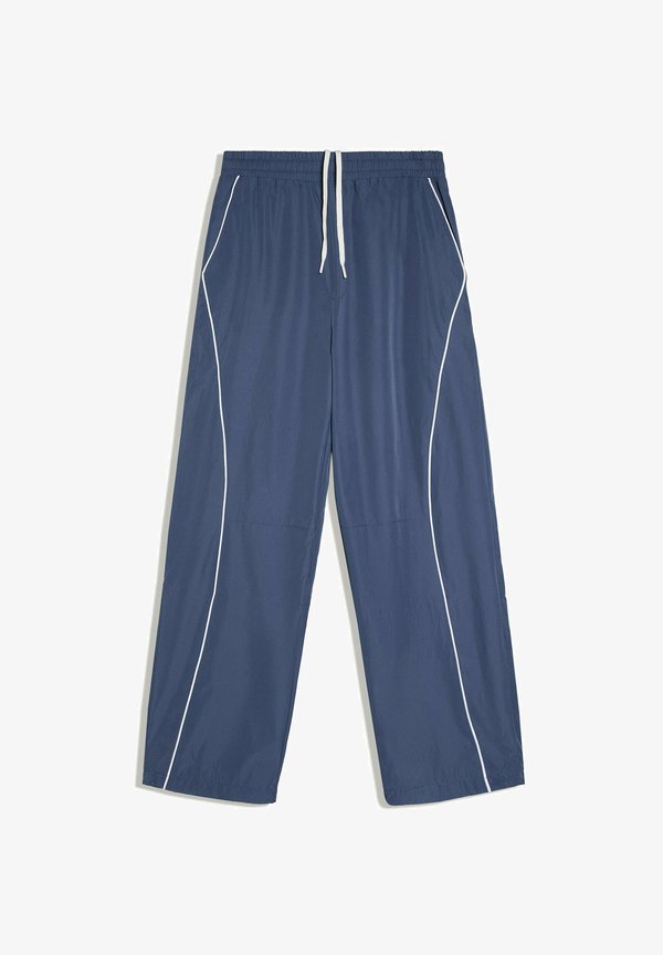 Bershka TECHNIC PIPINGS - TROUSERS - Trousers - dark blue