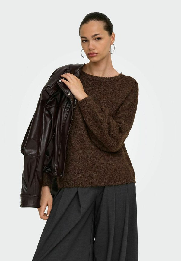 ONLY ONLNELLIE O NECK - Jumper - coffee bean