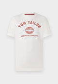 TOM TAILOR LOGO TEE - Print T-shirt - off white