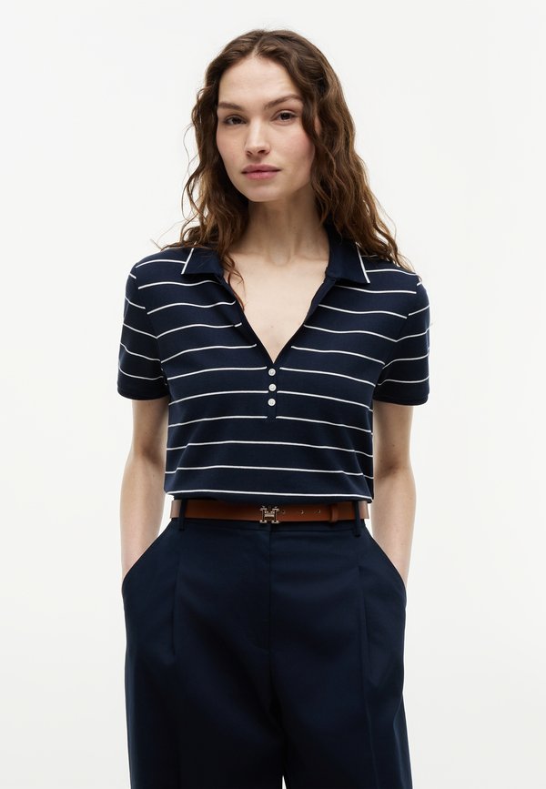 Tommy Hilfiger Polo shirt - fine stp dark night navy / white