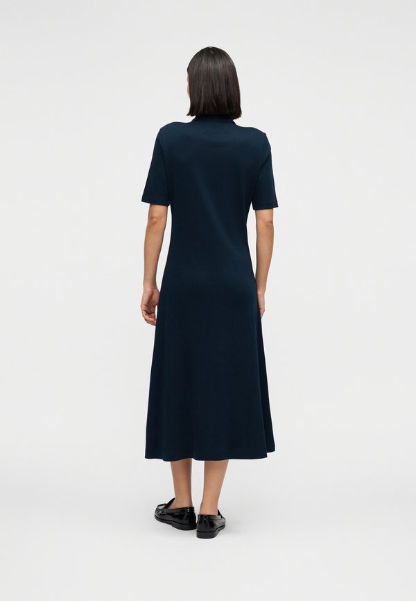 Tommy Hilfiger GOLD-TONE BUTTON MIDI POLO DRESS