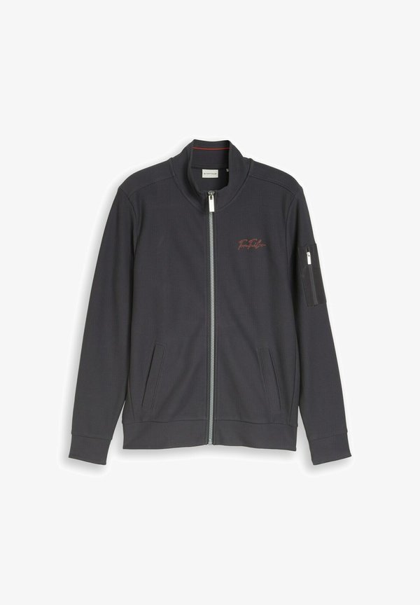 TOM TAILOR MIT STEHKRAGEN - Zip-up sweatshirt - tarmac grey