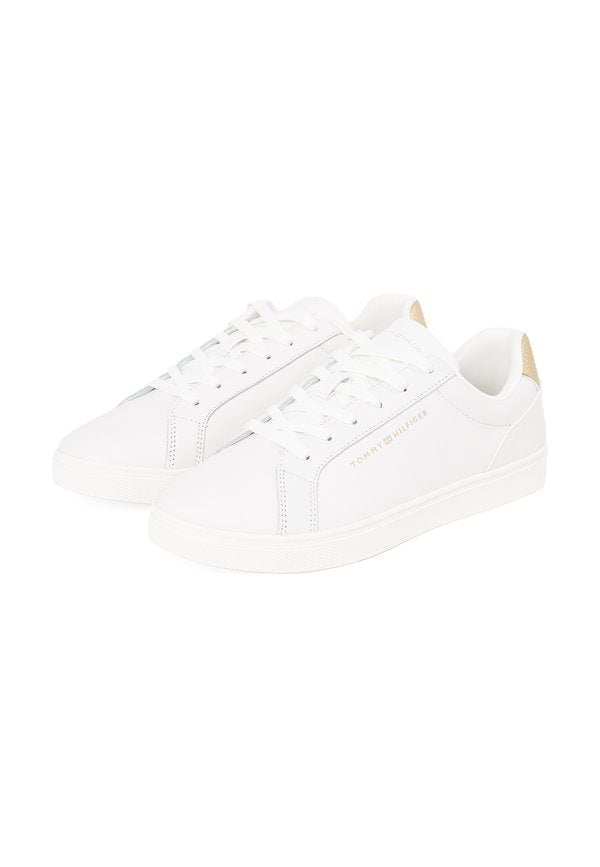 Tommy Hilfiger METALLIC HEEL LEATHER CUPSOLE TRAINERS