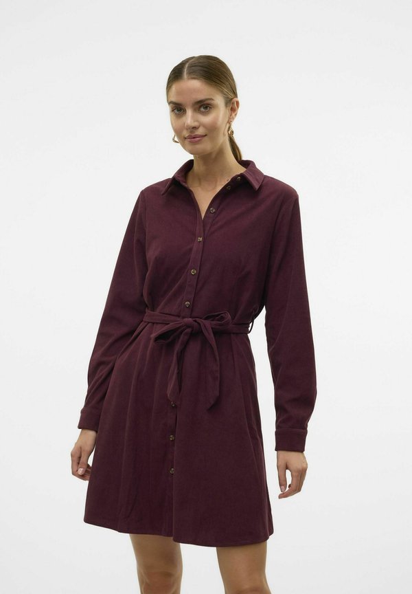 Vero Moda VMVILJA Short Corduroy - Shirt dress - winetasting