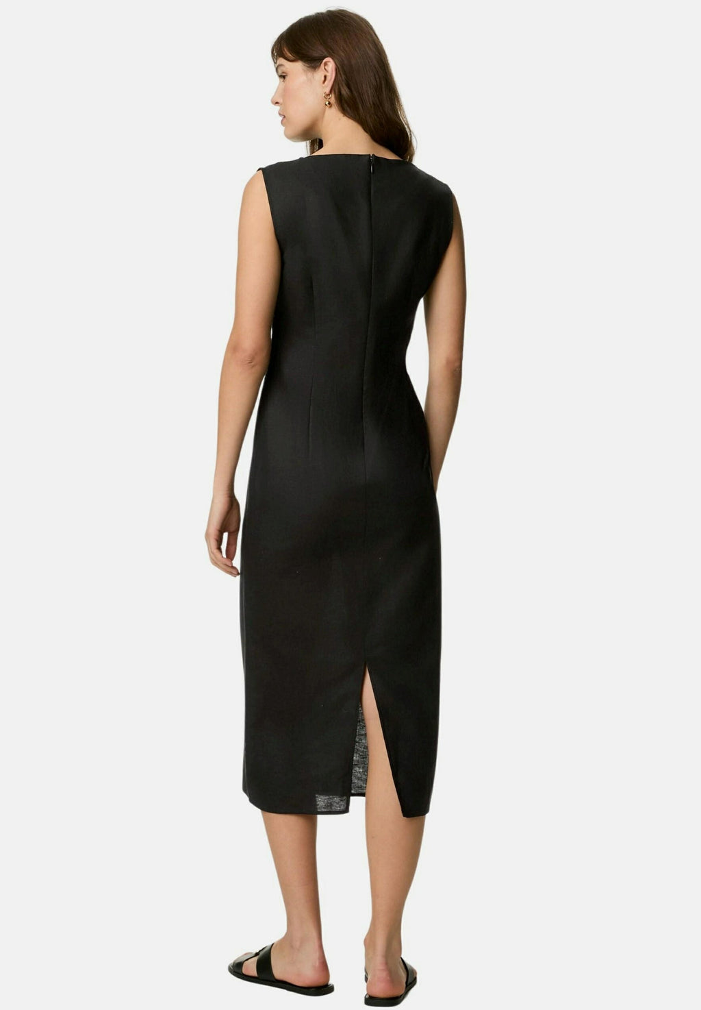 Marks & Spencer LINEN BLENCH RUCHED MIDAXI