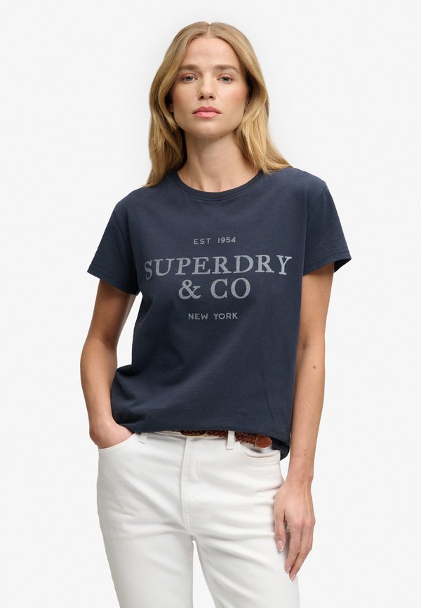 Superdry & Co SUPERDRY LUXE CASUAL CLASSIC T-SHIRT.. - Print T-shirt - eclipse navy