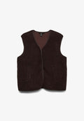 Vero Moda VMJOSEFINE SL TEDDY GILET EXP - Waistcoat - black coffee