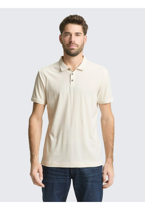 TOM TAILOR LOGO-PRINT - Polo shirt - gardenia white