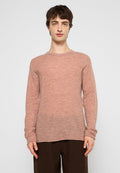 Helles rotes Sweatshirt mit Rundhalsausschnitt, langen Ärmeln und einer weichen Textur. Einfaches Design, gerader Schnitt und gerippte Bündchen.