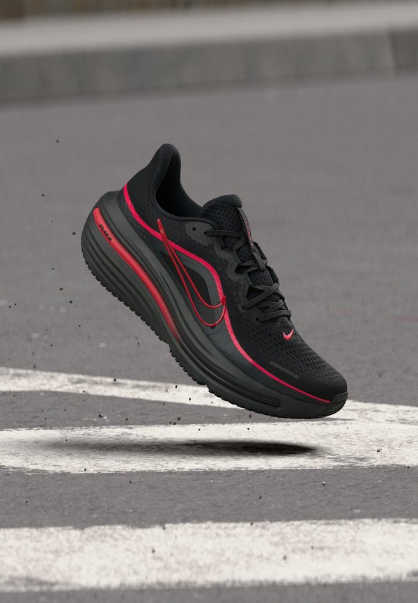 Nike Performance AIR WINFLO 12 - Road running shoes - black/red orbit/dark smoke grey/university red