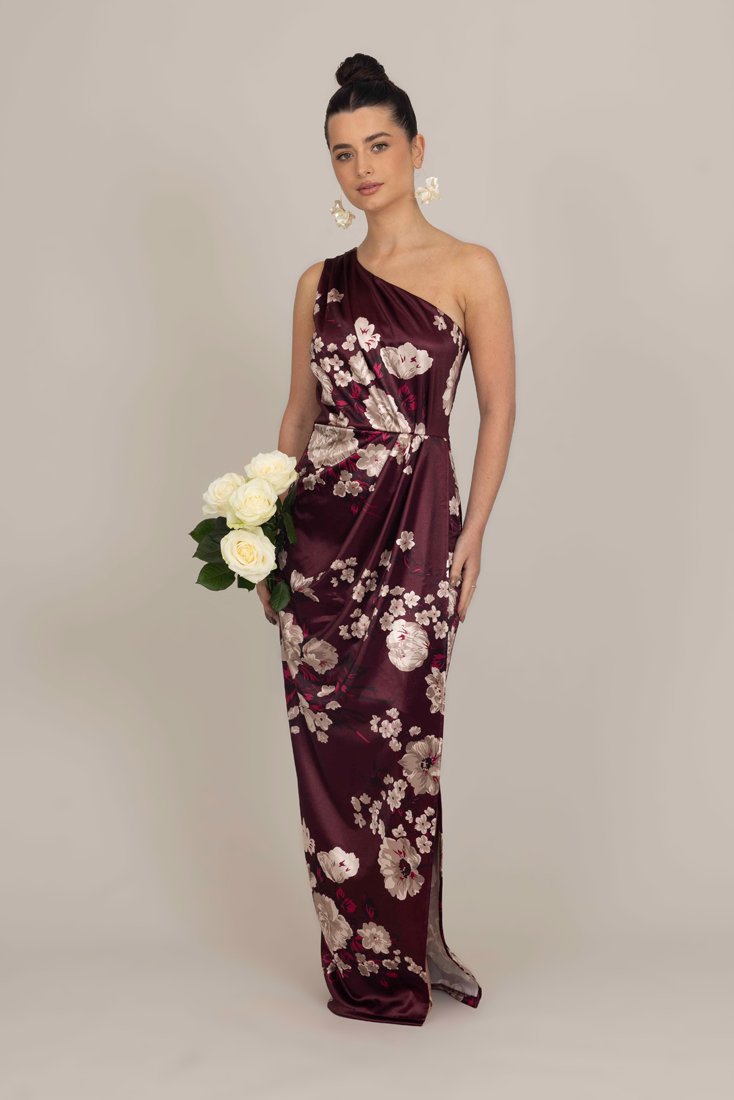 WAL G PETITE MINAH ONE SHOULDER DRESS