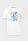 ONLY ONLKITA MIX - Print T-shirt - bright white/blue