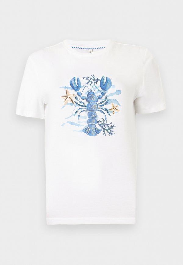 ONLY ONLKITA MIX - Print T-shirt - bright white/blue