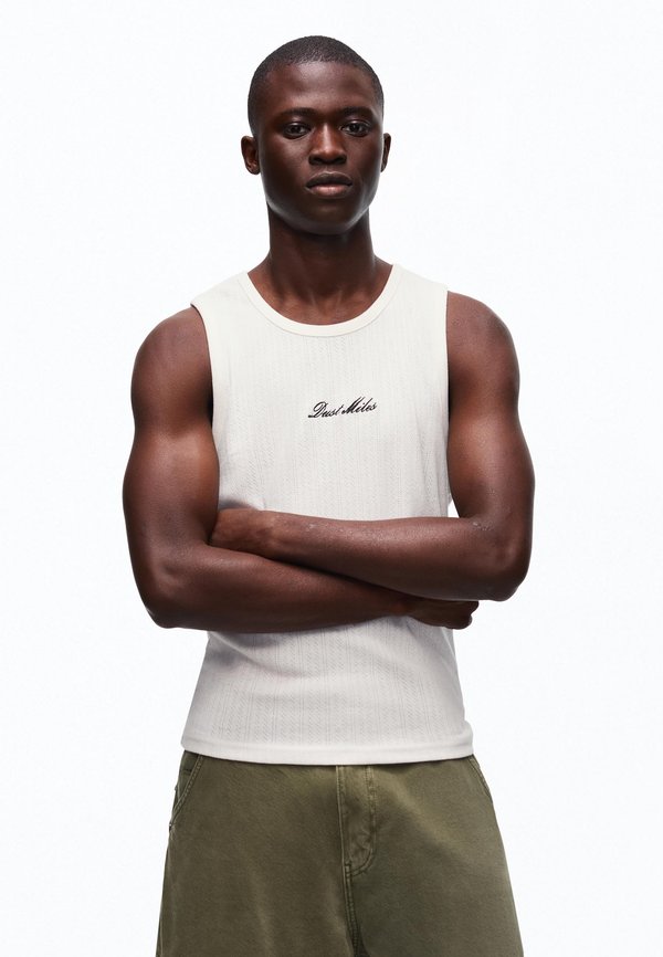 Bershka PRINTED TANK - Top - white