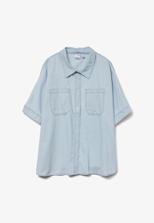 Vero Moda Denim VMEMBERLY Denim - Button-down blouse - light blue denim
