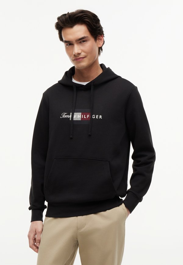 Tommy Hilfiger SCRIPT FLAG HOODIE - BRAND LOVE - Hoodie - black