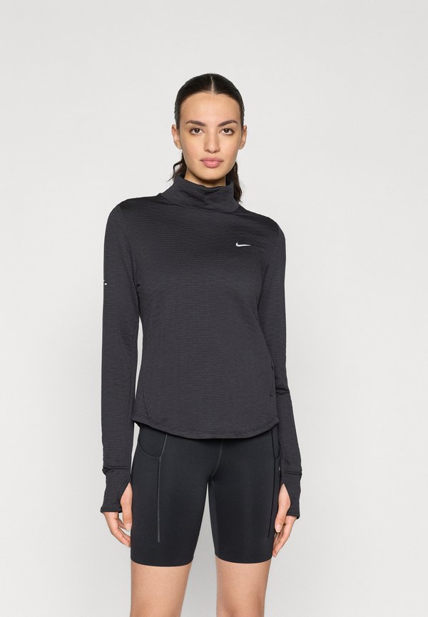 Nike Performance SWIFT TOP - Long sleeved top - black/reflective silver-coloured