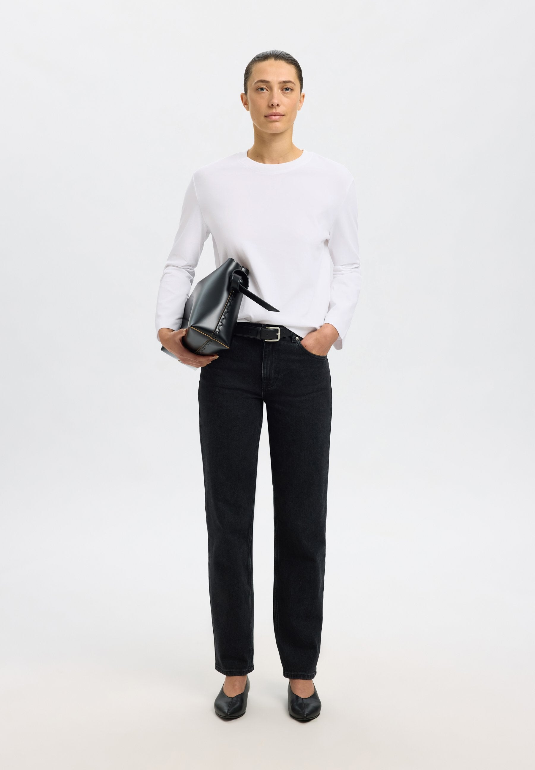 Selected SLFESSENTIAL LS BOXY TEE NOOS