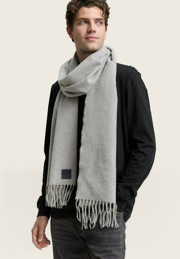 TOM TAILOR MIT FRANSEN - Scarf - light soft grey melange