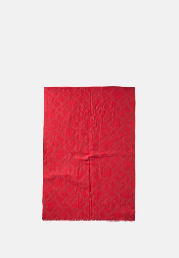 Tommy Hilfiger TH MONOGRAM JACQUARD SCARF WITH WOOL - Scarf - primary red/fire red