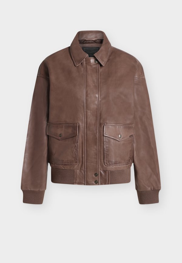 Levi's® KENNEDY DAD JACKET - GENUINE LEATHER - Bomber Jacket - vintage brown