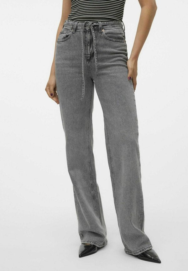 Vero Moda Wide-fit VMTESSA High rise Wide Leg Fit - Wide Leg - medium grey denim