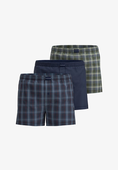 TOM TAILOR 3ER PACK - Boxer shorts - blau-dunkel-karo
