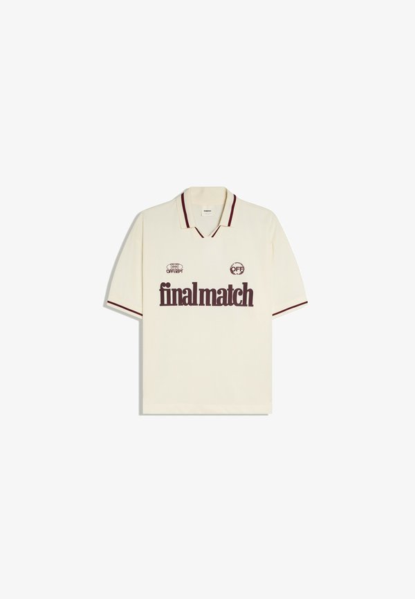Bershka PRINTED MESH - POLO SHIRT - Polo shirt - beige