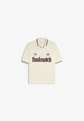 Bershka PRINTED MESH - POLO SHIRT - Polo shirt - beige