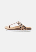 TOM TAILOR T-bar sandals - sand/multi-coloured