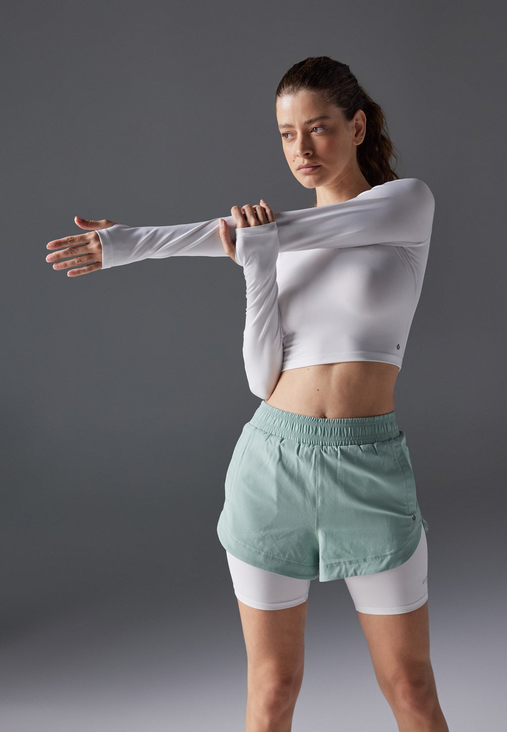 Even&Odd active ESSENTIAL CROPPED LONG SLEEVE TOP WITH THUMB HOLES