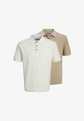 Jack & Jones 2 PACK - Polo shirt - creme/hellbraun