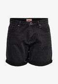 ONLY JEANSSHORTS REGULAR FIT - Denim shorts - black