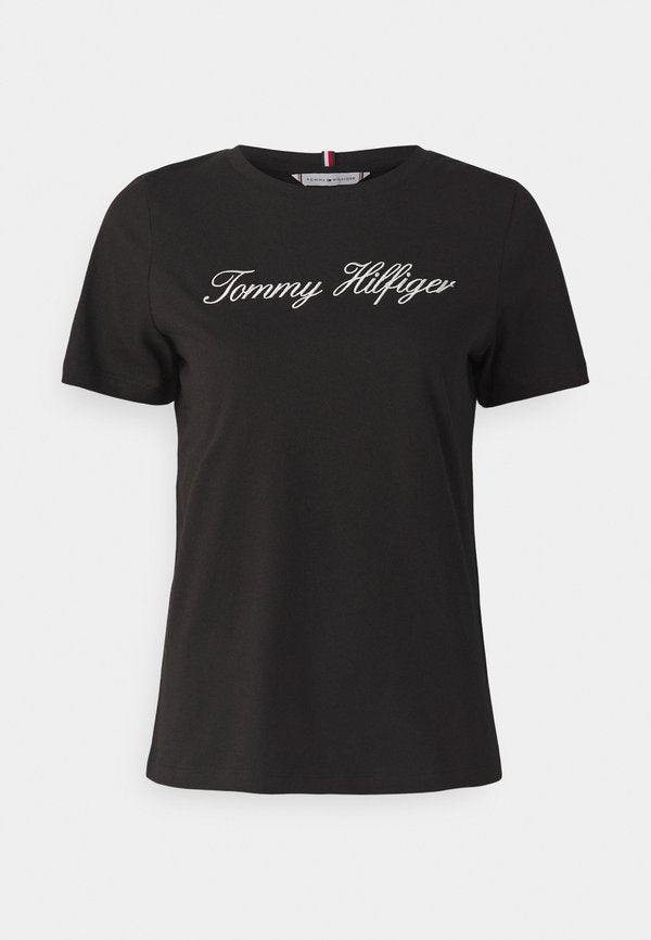 Tommy Hilfiger SCRIPT REGULAR - Print T-shirt - black