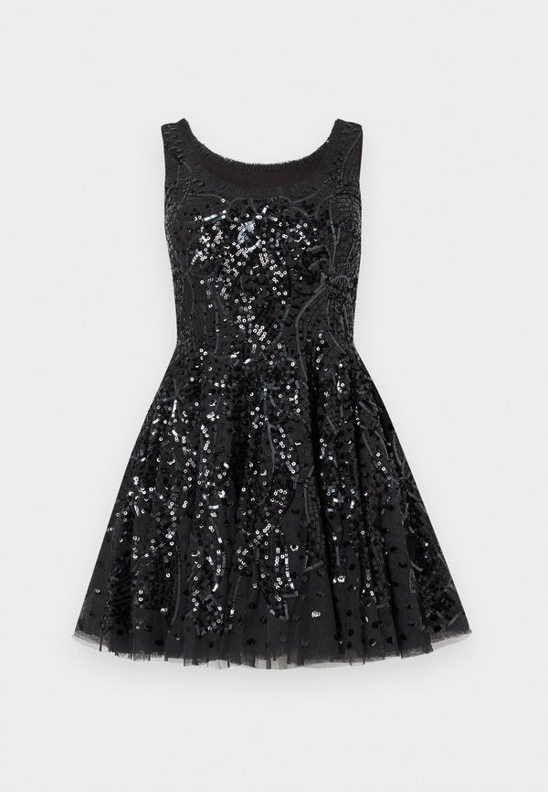Needle & Thread SEQUIN RIBBON SCOOP NECK MICRO DRESS