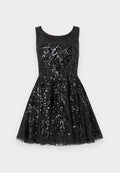 Needle & Thread SEQUIN RIBBON SCOOP NECK MICRO DRESS